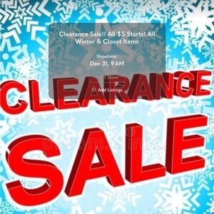 21-40 CLEARANCE SALE Wed Dec 31st 9am cdt Name Brands low Starts ALL $5 STARTS